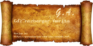 Günszberger Amrita névjegykártya